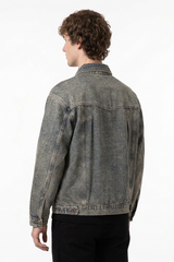 Men's 13 oz Classic Fit Washed Loungewear Denim Jacket