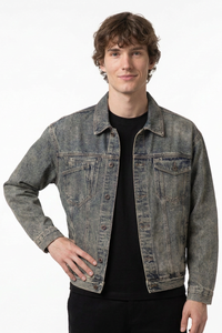 Men's 13 oz Classic Fit Washed Loungewear Denim Jacket