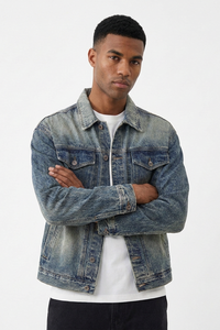 Men's Vintage Washed Classic Fit Casual Denim Jacket