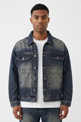 Men's Vintage Washed Classic Fit Casual Denim Jacket