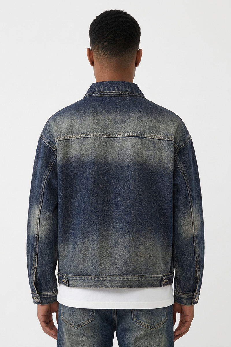Men's Vintage Washed Classic Fit Casual Denim Jacket