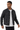 Men's Black Checkered Button-Front Loungewear Denim Jacket
