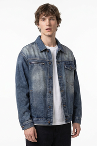 Men's Classic Vintage Asymmetric Pockets Denim Jacket
