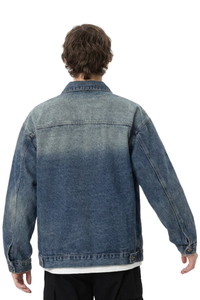 Men's Classic Vintage Asymmetric Pockets Denim Jacket