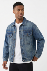 Men's Fall 13.2 oz Retro Washed Casual Denim Jacket