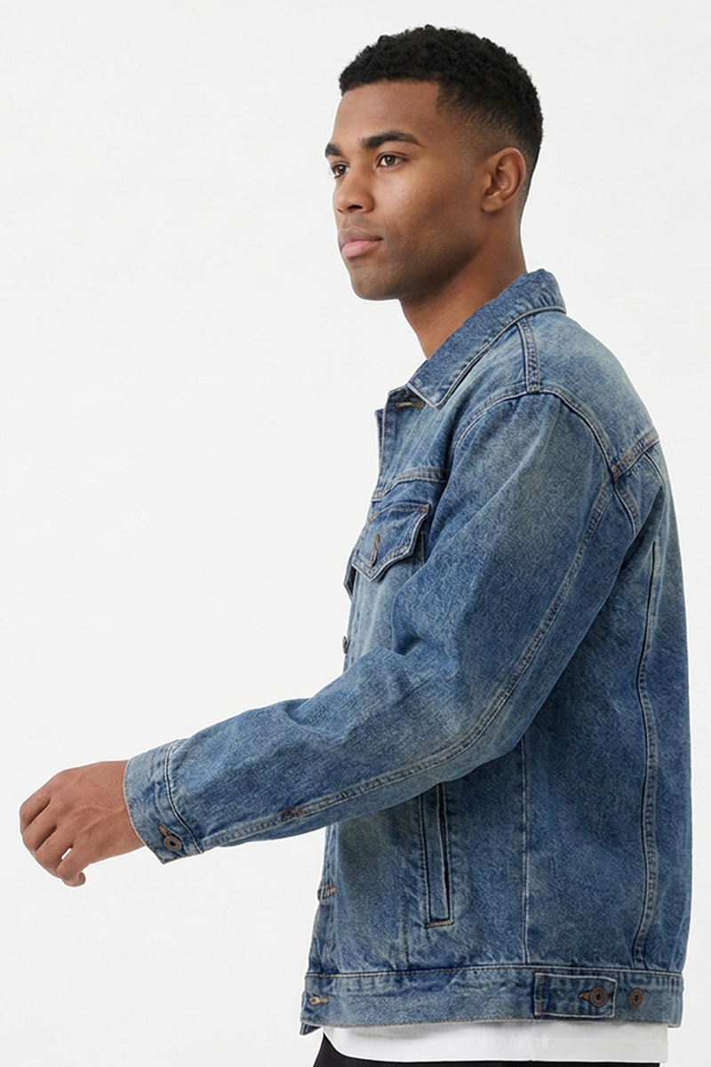 Men's Fall 13.2 oz Retro Washed Casual Denim Jacket