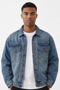 Men's Fall 13.2 oz Retro Washed Casual Denim Jacket