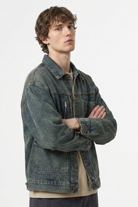 Men's Vintage Asymmetrical Pocket Denim Jacket