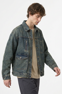 Men's Vintage Asymmetrical Pocket Denim Jacket