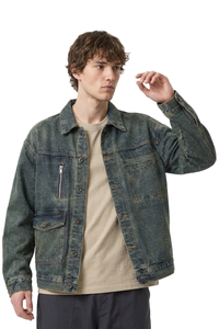 Men's Vintage Asymmetrical Pocket Denim Jacket