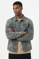 Men's Fall Western Retro Vibe Trucker Denim Jacket