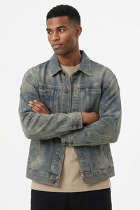 Men's Fall Western Retro Vibe Trucker Denim Jacket