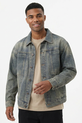 Men's Fall Western Retro Vibe Trucker Denim Jacket
