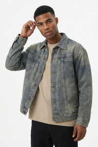 Men's Fall Western Retro Vibe Trucker Denim Jacket