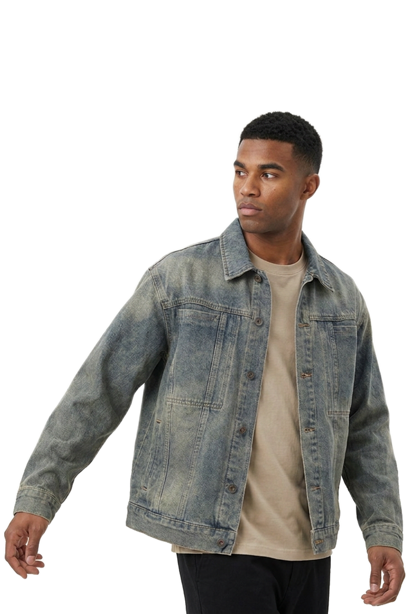 Men's Fall Western Retro Vibe Trucker Denim Jacket