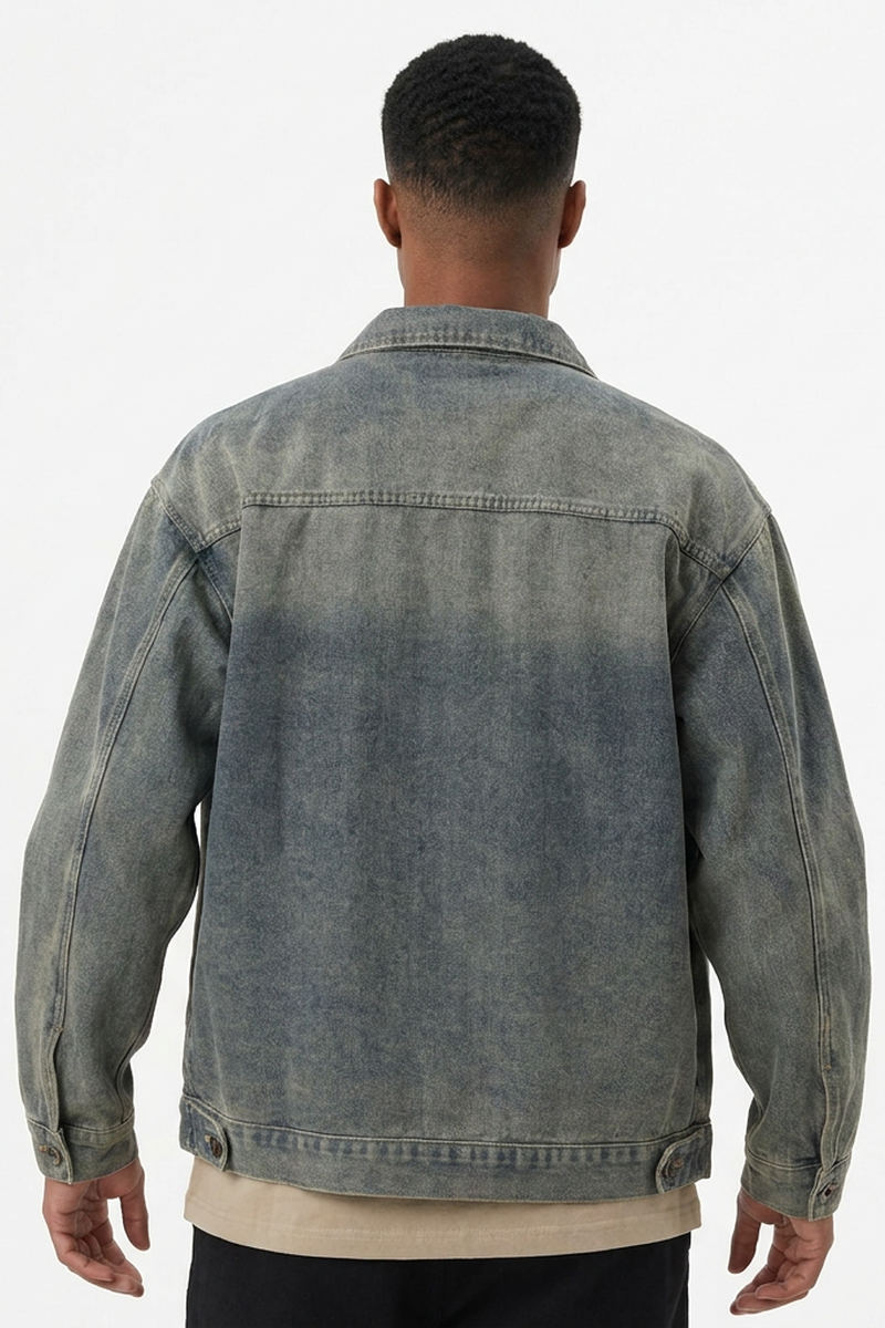 Men's Fall Western Retro Vibe Trucker Denim Jacket