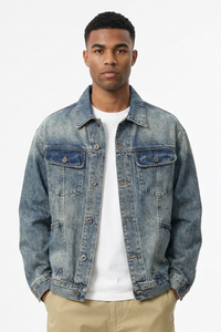 Men's Fall Vintage Washed Heavyweight Denim Jacket