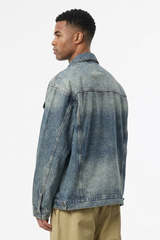 Men's Fall Vintage Washed Heavyweight Denim Jacket