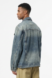 Men's Fall Vintage Washed Heavyweight Denim Jacket