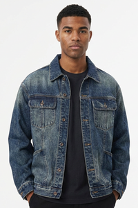 Men's Fall Vintage Washed Heavyweight Denim Jacket