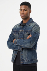 Men's Fall Vintage Washed Heavyweight Denim Jacket