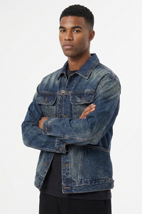 Men's Fall Vintage Washed Heavyweight Denim Jacket