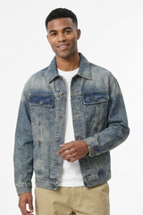 Men's Fall Vintage Washed Heavyweight Denim Jacket