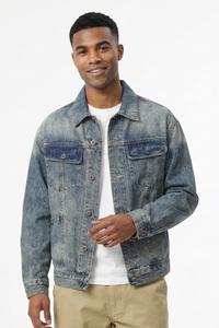 Men's Fall Vintage Washed Heavyweight Denim Jacket