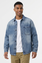 Men's Relaxed Fit Classic Loungewear Denim Shirt Jacket