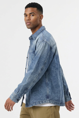 Men's Relaxed Fit Classic Loungewear Denim Shirt Jacket