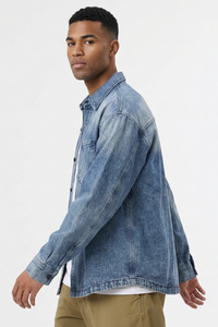 Men's Relaxed Fit Classic Loungewear Denim Shirt Jacket