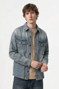 Men's Retro Washed Classic Loungewear Denim Shirt Jacket