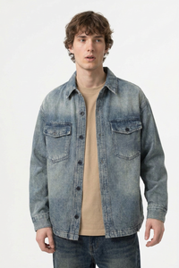 Men's Retro Washed Classic Loungewear Denim Shirt Jacket