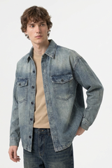 Men's Retro Washed Classic Loungewear Denim Shirt Jacket