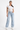 Women's Cotton-Blend Vintage Wash Straight-Leg Jeans with Asymmetrical Cross-Over Waistband