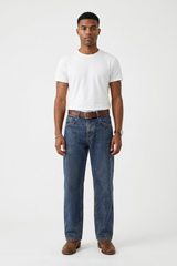Men's Spring Sapphire Blue Clean Look Casual Fit Denim Jeans