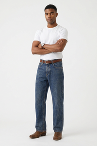 Men's Spring Sapphire Blue Clean Look Casual Fit Denim Jeans