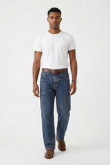 Men's Spring Sapphire Blue Clean Look Casual Fit Denim Jeans