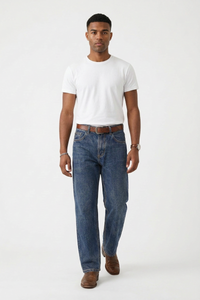 Men's Spring Sapphire Blue Clean Look Casual Fit Denim Jeans