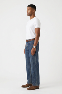 Men's Spring Sapphire Blue Clean Look Casual Fit Denim Jeans