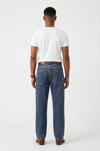 Men's Spring Sapphire Blue Clean Look Casual Fit Denim Jeans