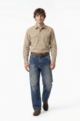 Men's Autumn Star Blue Five Pocket Casual Straight Leg Jeans