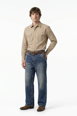 Men's Autumn Star Blue Five Pocket Casual Straight Leg Jeans