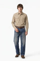 Men's Autumn Star Blue Five Pocket Casual Straight Leg Jeans