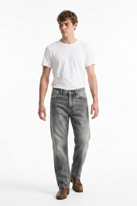 Men's Fall Cement Grey Tapered Jeans