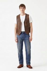 Men's Vintage Washed Stretch Tapered Denim