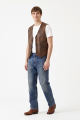 Men's Vintage Washed Stretch Tapered Denim