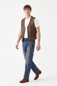 Men's Vintage Washed Stretch Tapered Denim
