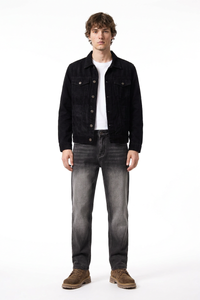 Men's Charcoal Faded Slim Tapered Jeans
