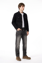 Men's Charcoal Faded Slim Tapered Jeans